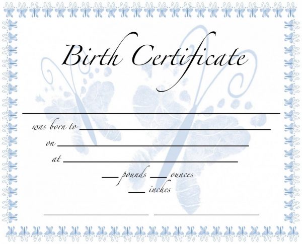 Birth Certificate Template Sample