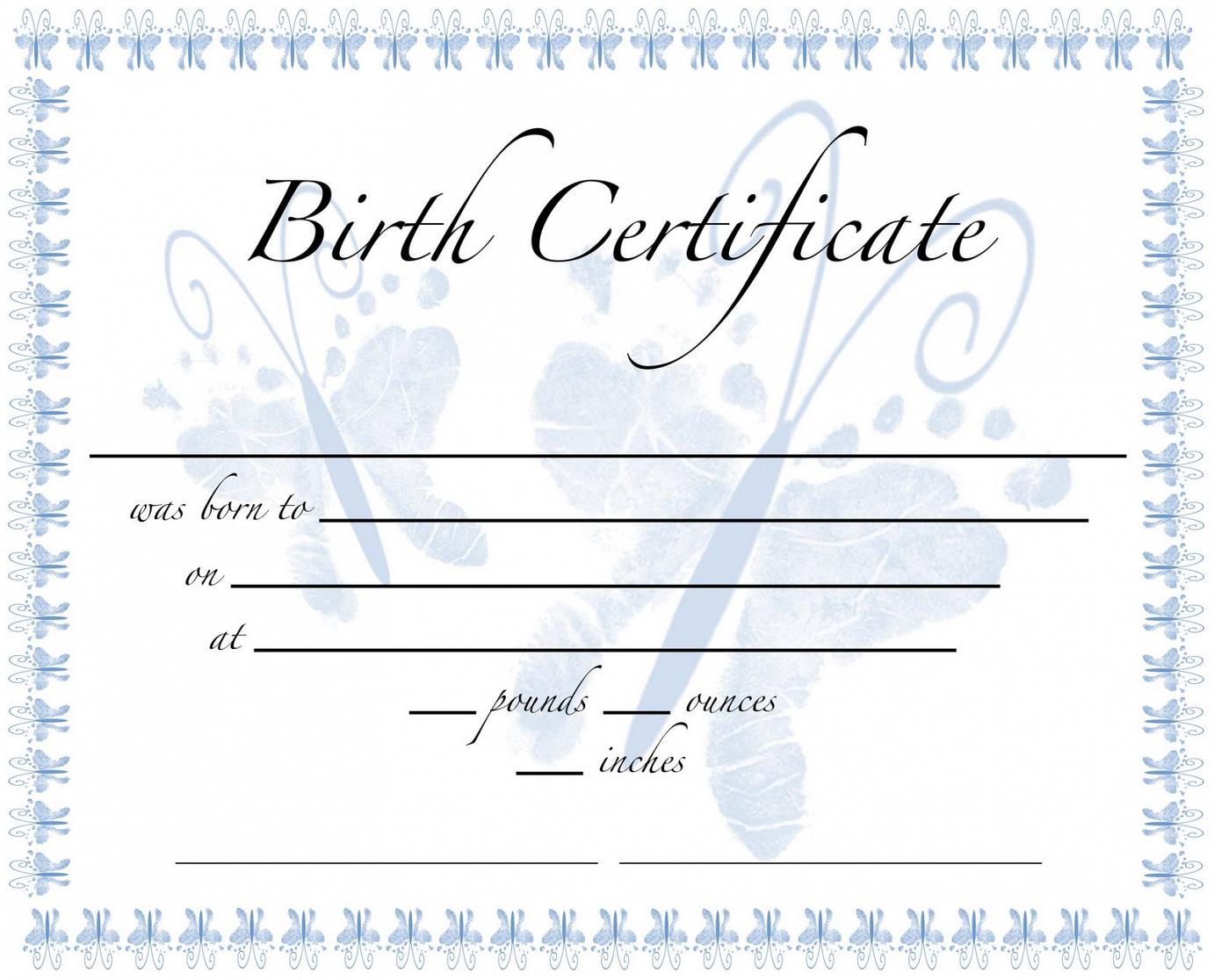 Birth Certificate Template Sample – Certificate Templates Inside Editable Birth Certificate Template