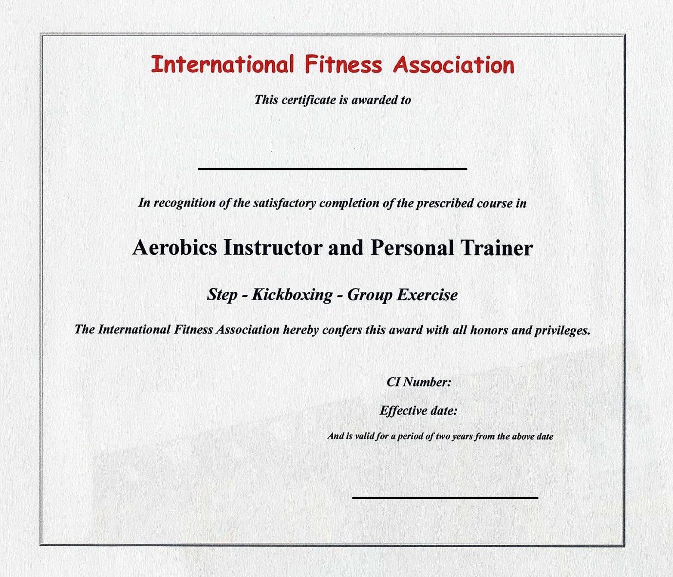 Personal Trainer Certificate Template Certificate Templates