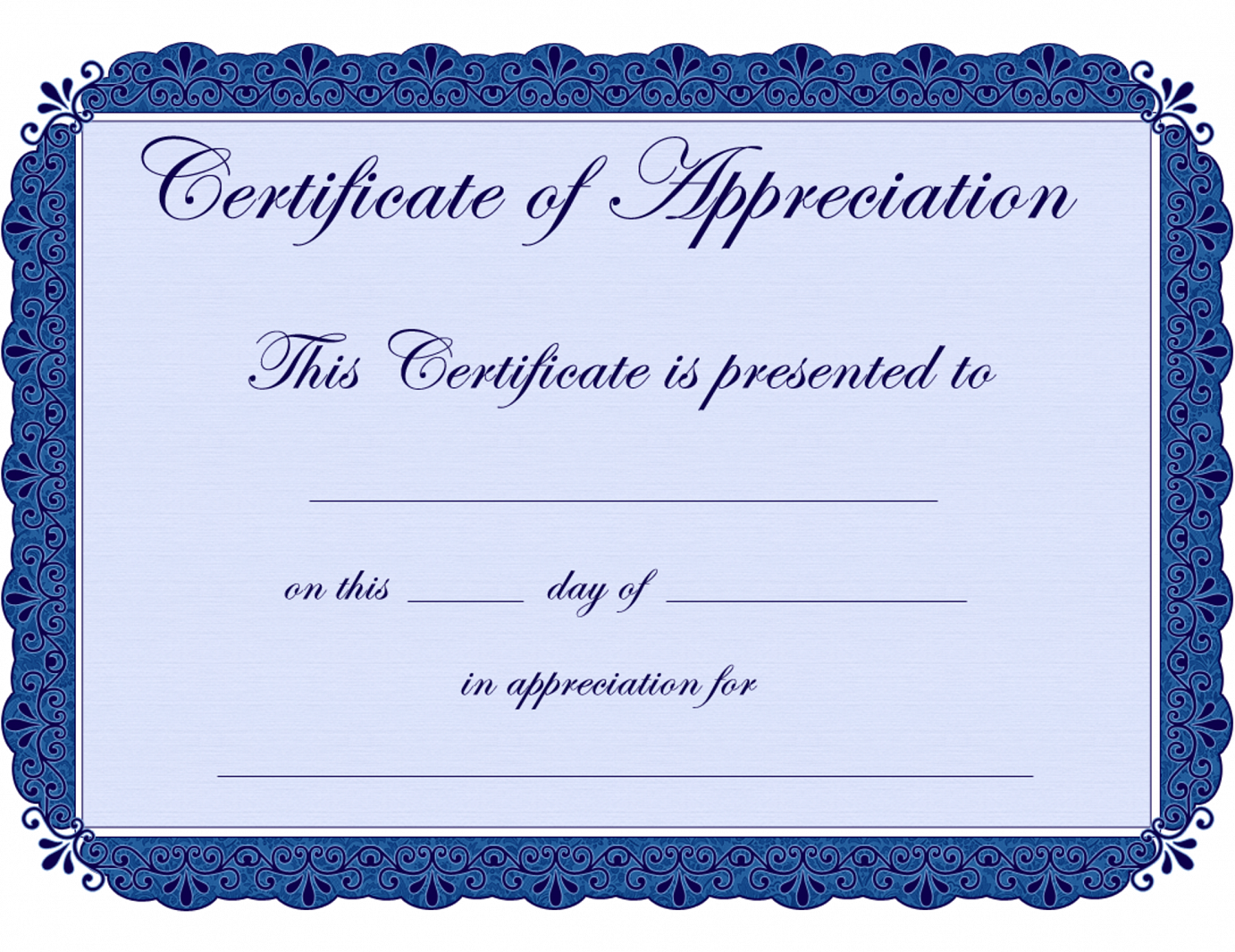 Appreciation Certificate Template – Certificate Templates Intended For In Appreciation Certificate Templates